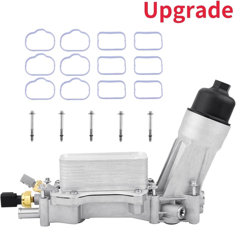VASTAUTO 926-959 926-876 Upgraded Aluminum Engine Oil Cooler Housing With Oil Filter Gaskets Sensor Adapter Compatible With 2011-2016 Chrysler 200,300,Dodge Charger,Cherokee,Wrangler,Promaster 3.6L V6 - Image 2